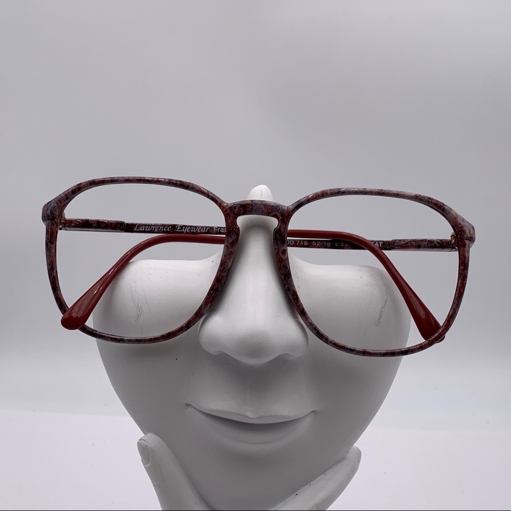 Vintage Lawrence Eyewear Mod.718 Red Oval Frames